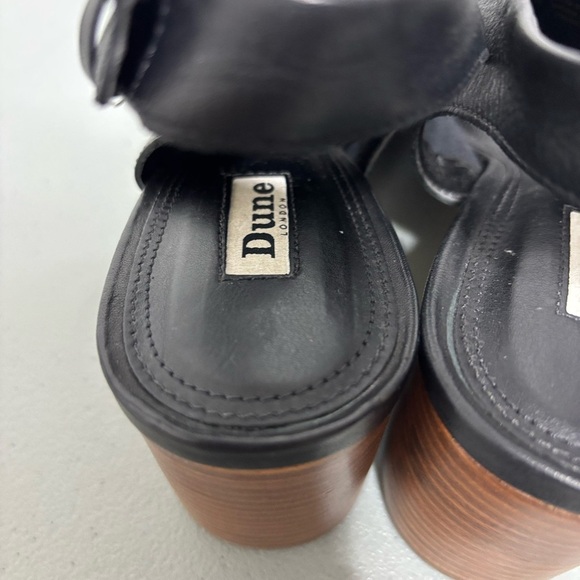 Dune London Black Leather Ignus Sandals Heels Women's 5 UK/ 38 EU/ 7-7.5 US - Picture 9 of 13